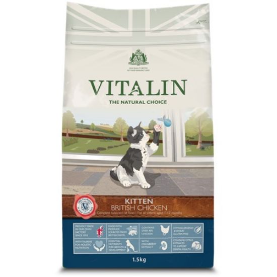 Image de Aliment pour chats Vitalin chaton poulet 1,5kg