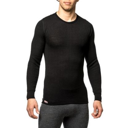 Image de Woolpower crewneck 200 unisexe noir merinos