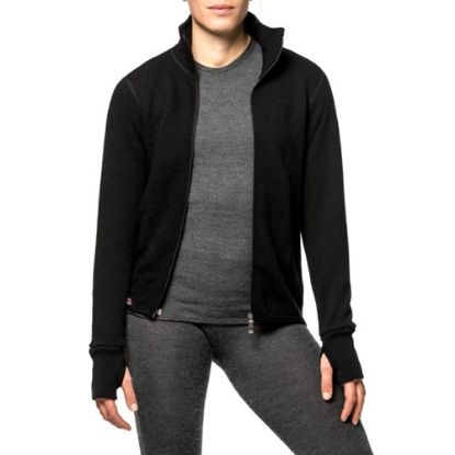 Image de Pull zip Woolpower merinos 400 unisexe noir